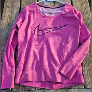 Nike Dri Fit Raglan Long Sleeve Pink Top Size Small